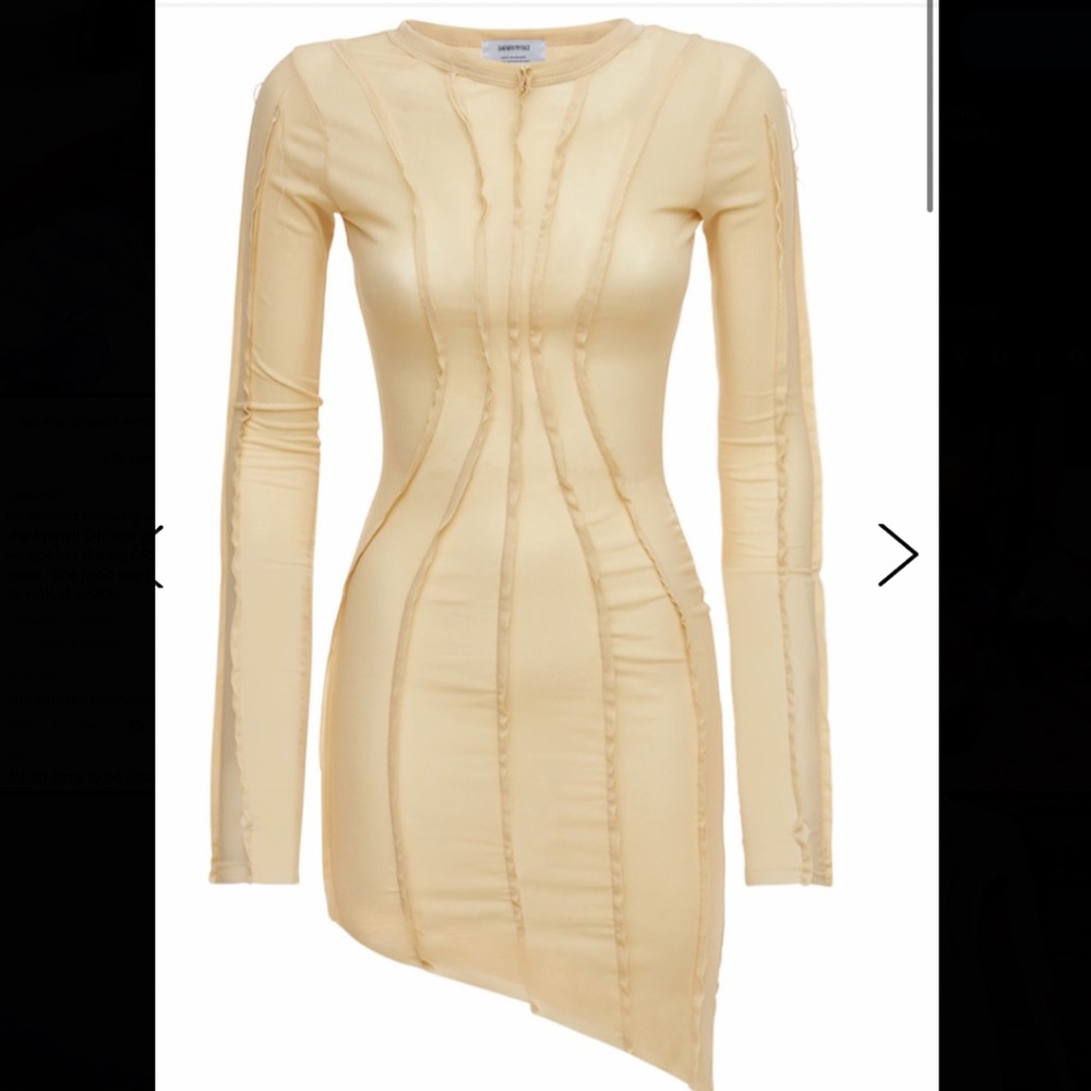 SAMI MIRO VINTAGE Asymmetrical Cream Dress size small never worn